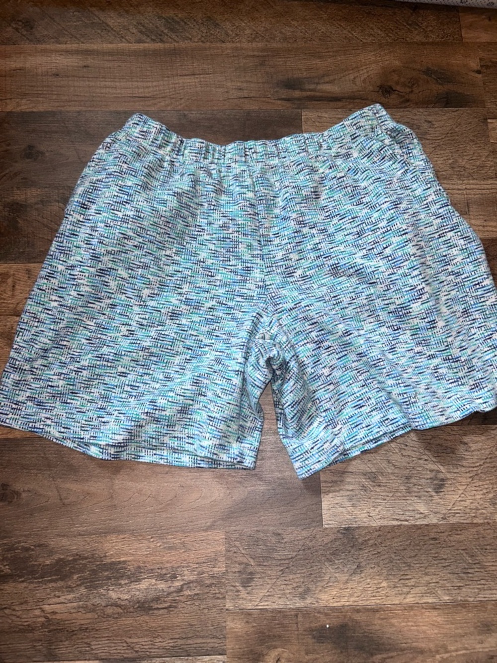 Lands' End Light Blue Multi-Pattern Athletic Shorts Size Medium 10-12